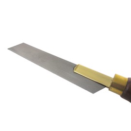 Thomas Flinn Pax 6 Inch Flush Cutting Saw, Solid Rolled Brass Back, 20 TPI, No Set, 1 Inch Wide Plate, Walnut Handle