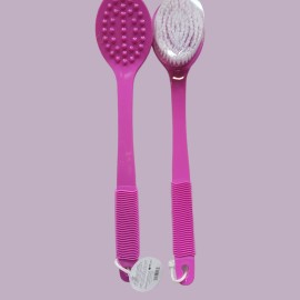 360 Beauty Long Handle Back Body Shower Brush Exfoliates Soft Bristles (2-PACK) PINK