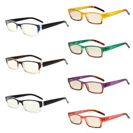 Eyekepper 7-pack Blue Light Filter Glasses Women - Fashion Computer Eyeglasses +1.50