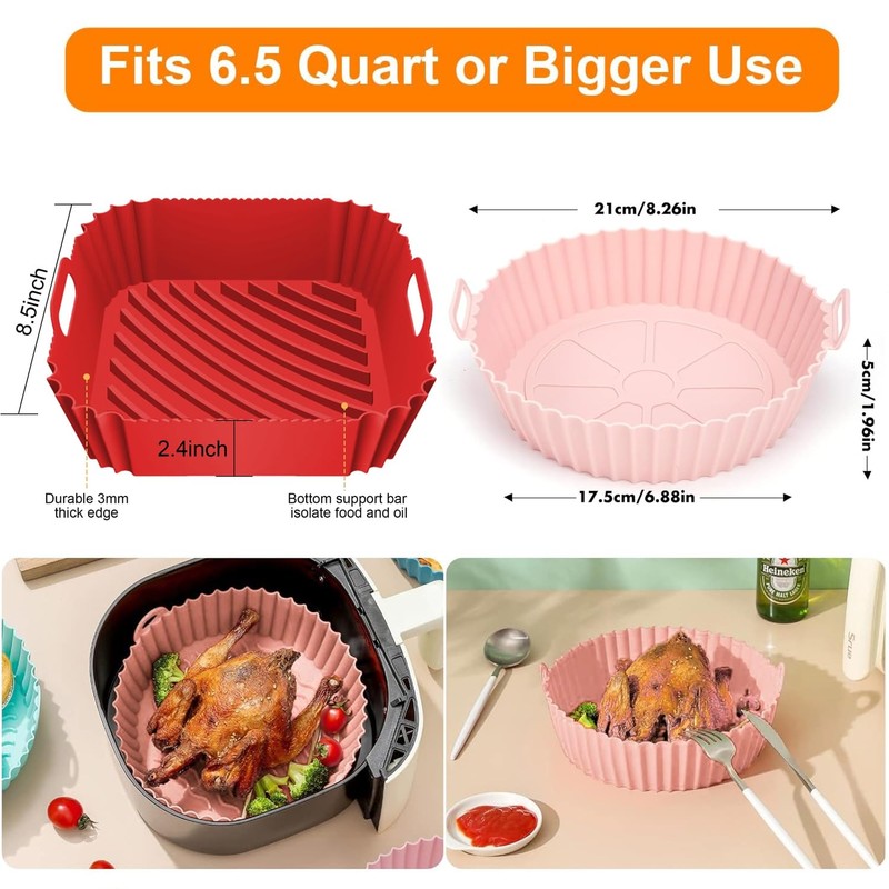 ZENSUKYE Air Fryer Silicona 9Pcs Kit, Silicona para Freidora de