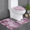3Pcs Bathroom Rug Set Soft Non Slip Toilet Lid Cover