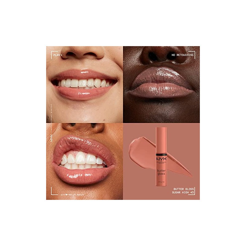NYX Professional Makeup Butter Butter Gloss Brown Sugar, SUGAR HIGH,