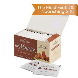 25 Count Bois Cheri Mauritian Black Caramel Tea Bags - Premium Organic Tea Bags from Mauritius - Unique Gifts for Tea Lovers - Individually Wrapped, Gluten-Free, and Non-GMO