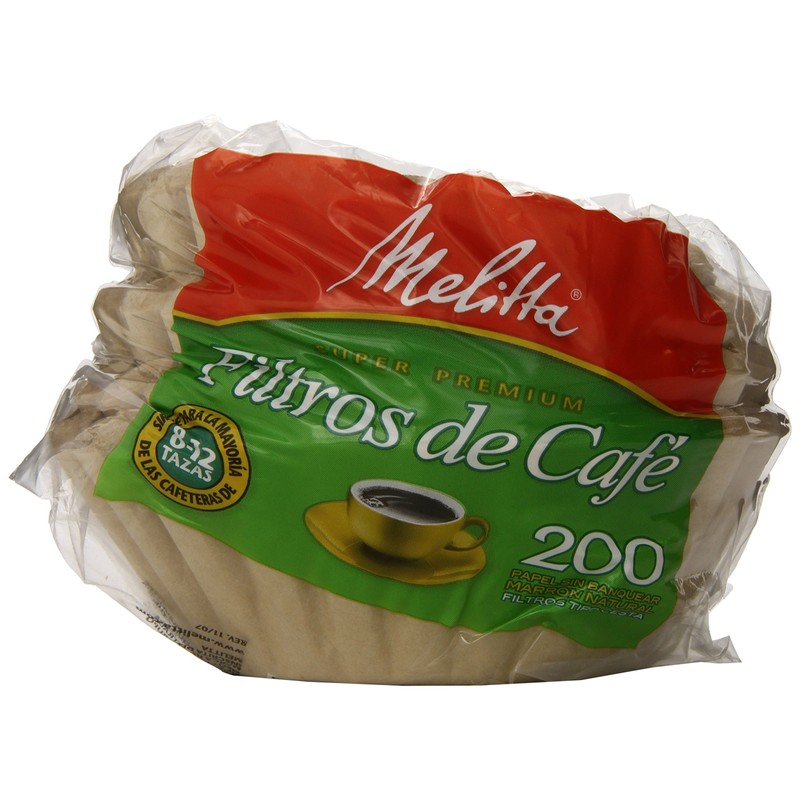 Melitta 8-12 Cup Basket Coffee Filters, Natural Brown, 200 Count