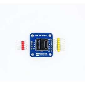 sb components Dual USB Breakout Type C and USB Type A Serial Basic Breakout Board, 4 Pins & 6 Pins PCB Converter Board
