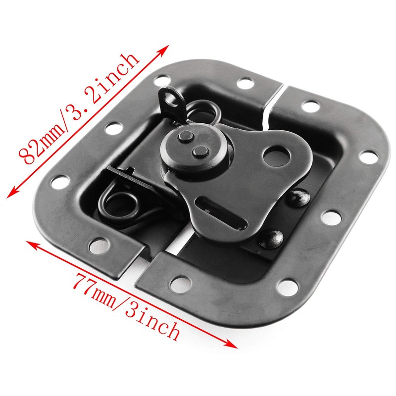 SQXBK Butterfly Turn Catch 2PCS Black Recessed Spring Loaded Butterfly