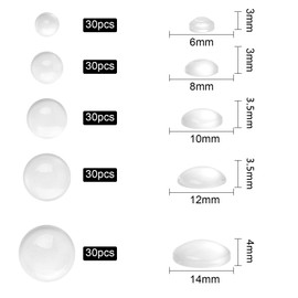 BEEFLYING 150 Pcs Glass Dome Cabochons Mixed Sizes Transparent Glass Cabochon for Photo Pendant Craft Jewelry Making