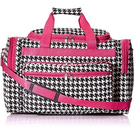 World Traveler Fashion Prints 19-inch Duffle Bag, Fuchsia Trim Houndstooth