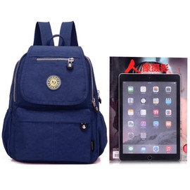 XUEREY Women's Small Handbag Nylon Shoulder Bag Casual Day Pack Multi-Pocket Casual Waterproof Nylon Bags Travel School Bag Laptop Backpack (Navy)