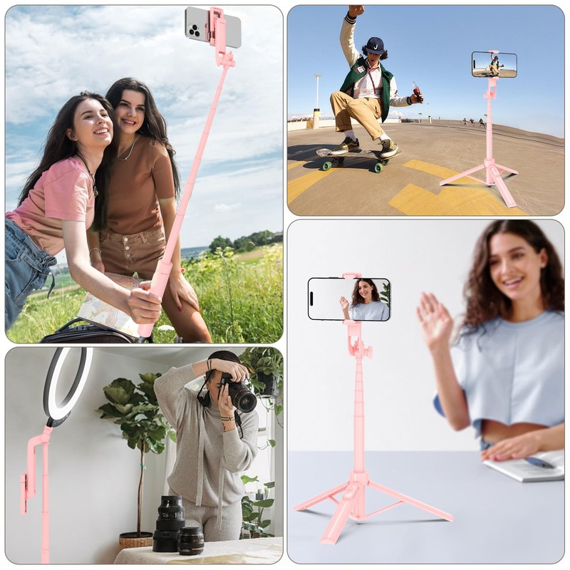Selfie Stick Travel Tripod for Cell Phone with Remote Control