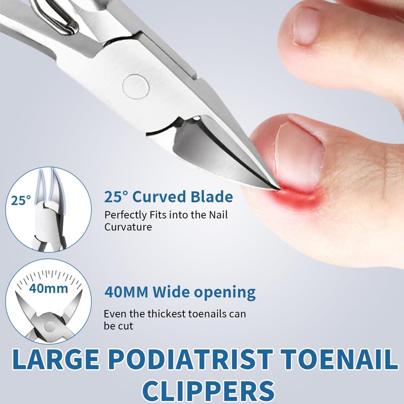 Guegine Wide Jaw Opening Anti-Splash Slanted Nail Set,Slanted Nail Clippers