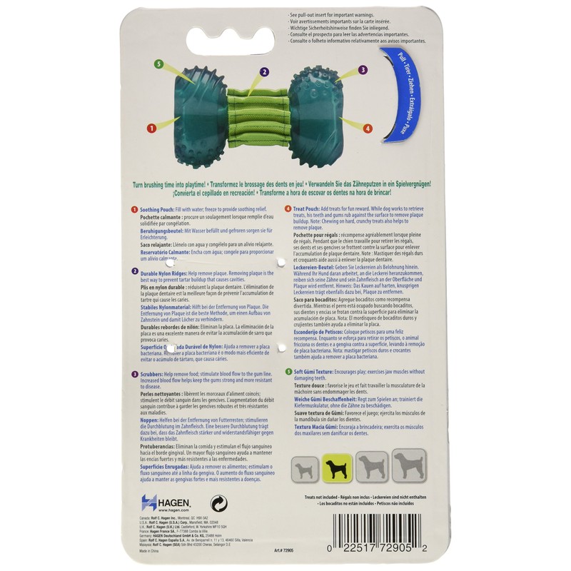 Dogit 72905 Hundespielzeug mit Zahnpflegeeffekt - Kauknochen Chew & Clean,