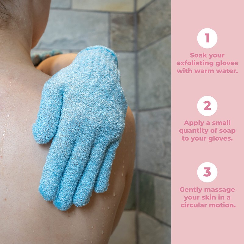 Fine Lines - Exfoliating Shower Gloves, White | Exfoliating Glove