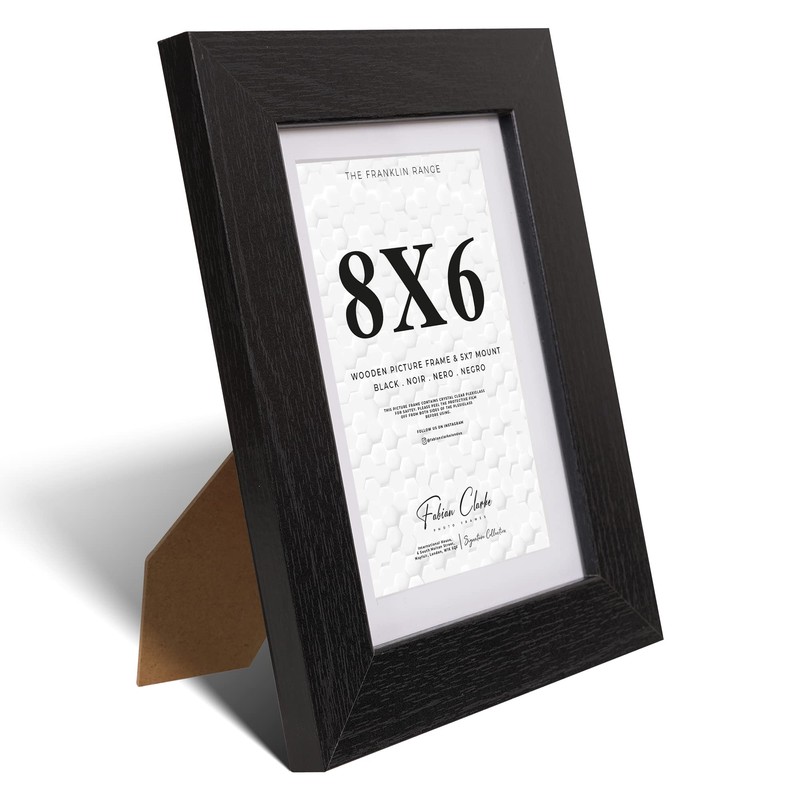 Fabian Clarke London® 8x6 Modern Black Wooden Picture Photo Frame
