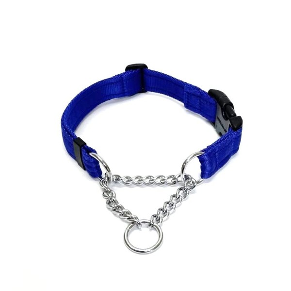 Dog Collar Adjustable Half Check Chain With Plastic Curved Side