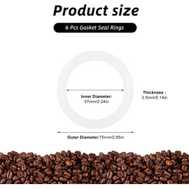 6 piezas de juntas de repuesto para Bialetti Moka Express, anillo de silicona de grado alimenticio para cafetera de 6 tazas, mejor que el anillo de goma