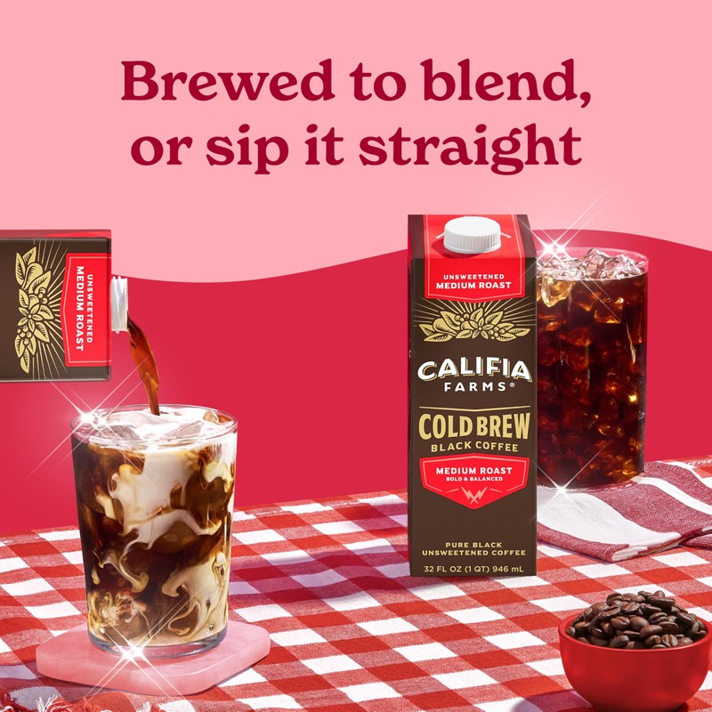 Califia Farms - Pure Black Medium Roast Cold Brew Coffee,