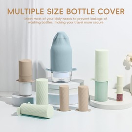 Mrsdry Bottle Covers for Travel, Leak Proof Elastic Sleeves, Travel Size Container Covers, Holiday Essentials for Women, Multiple Sizes Cover Suit for Various liquids Toiletries Bottles (8pcs)
