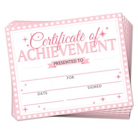 Doodlream 30 Pink Certificate of Achievement Completion Award Recognition Paper, 25 x 21cm Blank Student Sports Award Preschool Kindergarten Graduation Certificates