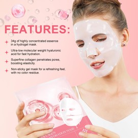 Kollagen Gesichtsmaske, Bio Collagen Real Deep Mask, Koreanische Gesichtsmaske, 4 Stück gezielt auf trockene, matte und nicht kompakte Haut