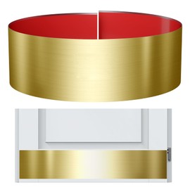 Sanbege Stainless Steel Door Kick Plate, 6" x 34" Door Push Plate, Self Adhesive Kickplate for 36" Doors Interior or Exterior (Brushed Gold)