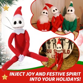 AENEY Jack Skellington Plush Toy, Nightmare Before Christmas Tree Decorations, Soft Jack Skeleton Doll Toy Indoor Ornament (Beard doll, 3pcs)