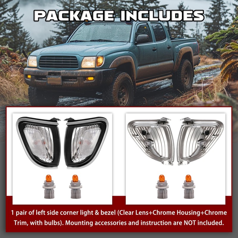 HECASA Pair Corner Light Compatible with 2001-2004 Toyota Tacoma Turn