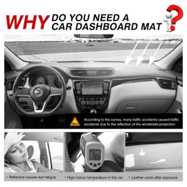 CARTIST Dashboard Cover Mat for 2014-2018 2019 2020 Nissan Rogue Accessories Dash Cover Suede Dash Mat Sunshade Glare UV Rays Protector