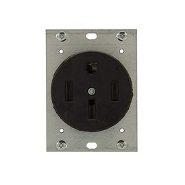 Flush Mount 50A 125/250V Power Receptacle, Black