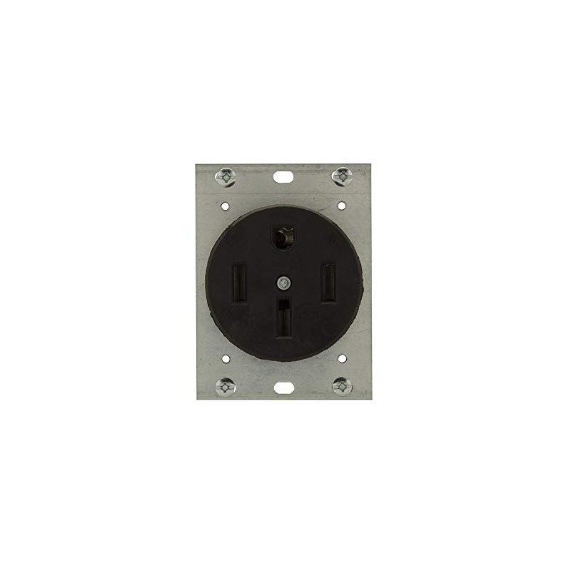 Flush Mount 50A 125/250V Power Receptacle, Black