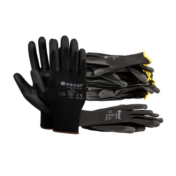 Proof Comfort & Safety Work Gloves, 10 Pairs, Precise Assembly