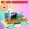 Liebessa - Hamburg 3D Pop Up Card, Handmade from High-Quality
