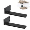 MLOQI 2 Pack Scaffold Board Shelf Brackets Heavy Duty, Floating Shelf Bracket, 5mm Thick Wall Brackets for Shelves (5 inches)