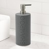 Indecor Home Resin Neutral Gray Sandstone Shampoo Engraved Bottle Refillable