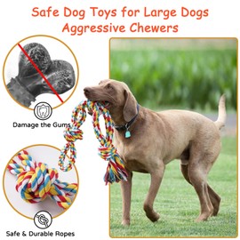 Aitmexcn Dog Rope Toys for Large and Medium Aggressive Chewers, 8 Pack Heavy Duty Dog Rope Toy for Large Dog, Dental Cleaning Dog Chew Toys, Dog Tug Toy for Boredom, 100% Cotton Indestructible Dog Toy