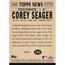 TOPPS 2024 TOPPS 1959 SCOOP CARD THROWBACK SET 52 TEXAS RANGERS COREY SEAGER #154