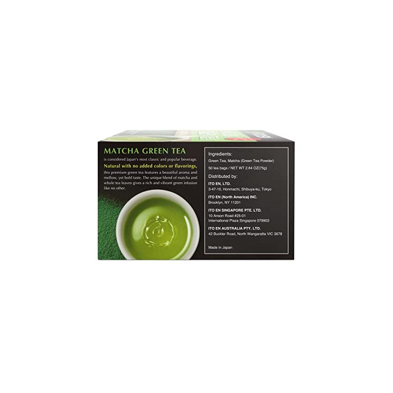 Ito Verde Tradicional Matcha Unidades Cero Calorías Edulcorantes Artificiales Cafeína
