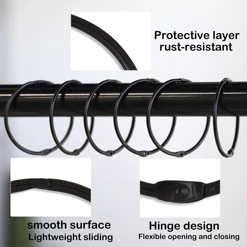 20Pack Shower Curtain Rings,Rust Proof Decorative Metal Circular Shower Curtain