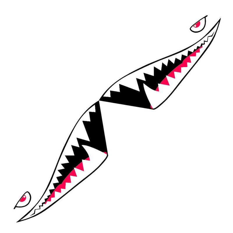 DesirePath Flying Tigers Shark Mouth Teeth Die-Cut Vinyl Decals Car