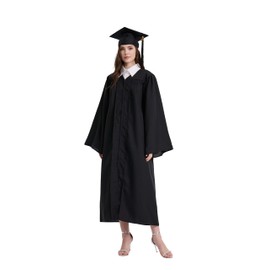 gradois Unisex Matte Graduation Cap and Gown 2025 Tassel Set for High School &College Graduates Black