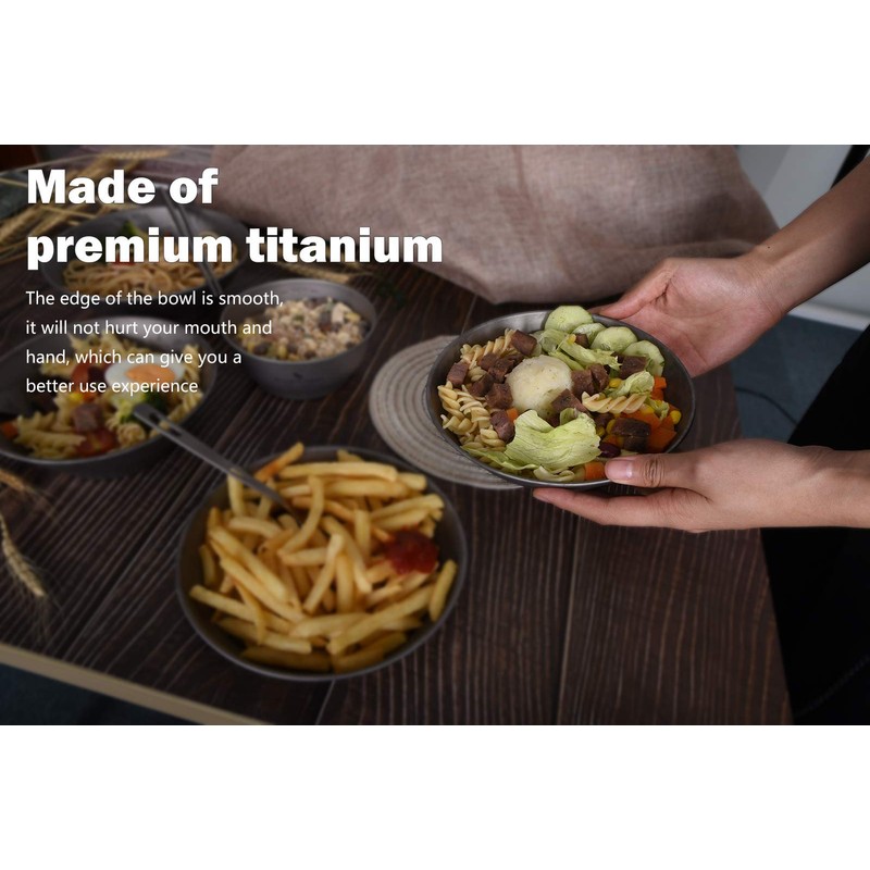 iBasingo Titanium Bowls Plate Ultralight Single Wall Bowl Plate Outdoor