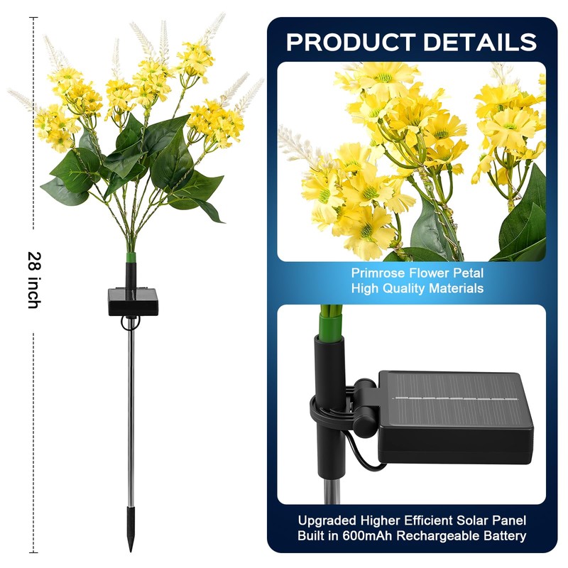 TANSOREN 4 Pack Solar Garden Lights Outdoor, 2 Lighting Modes