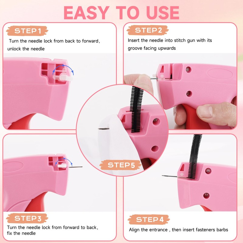 Stitch Gun for Clothes, Handheld Quick Sticky Sewing Tag Gun