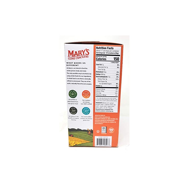 18oz Mary's Gone Crackers Organic, 9 Ounce (Pack of 2)