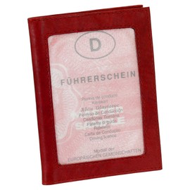 Leather ID Card Holder Credit Card Holder Car Folder Various Colours, red, ID wallet