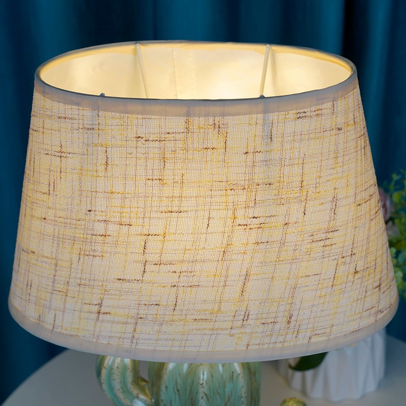 Aeyee Cactus Desk Lamp, Modern Night Light with Fabric Lampshade,