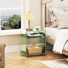 Acrylic End Table Record Player Table with Storage Shelf Clear