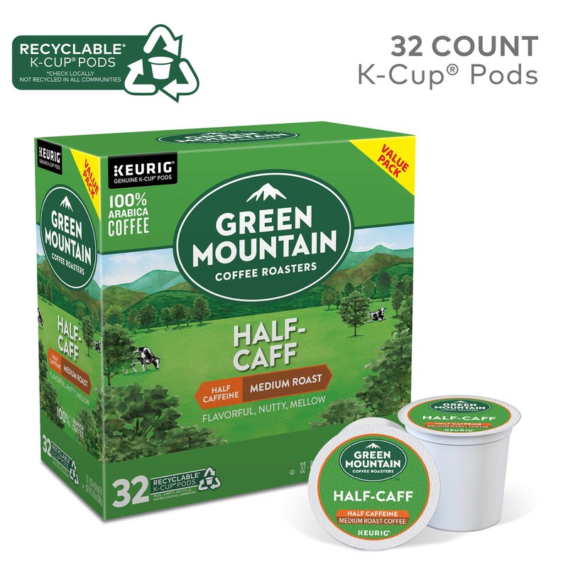 Green Mountain Coffee Roasters Half Caff Keurig Single-Serve K Cup