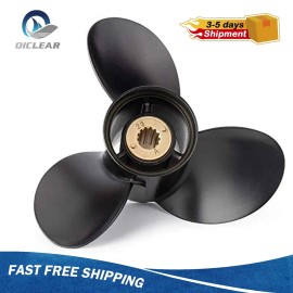 Qiclear 10.5 x 13 Boat Propeller 13 Spline Tooth Fit Mercury 25-70 HP, 48-816704A45, RH
