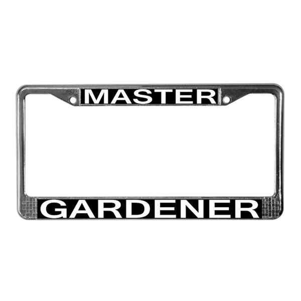CafePress Master Gardener License Plate Frame Chrome License Plate Frame,